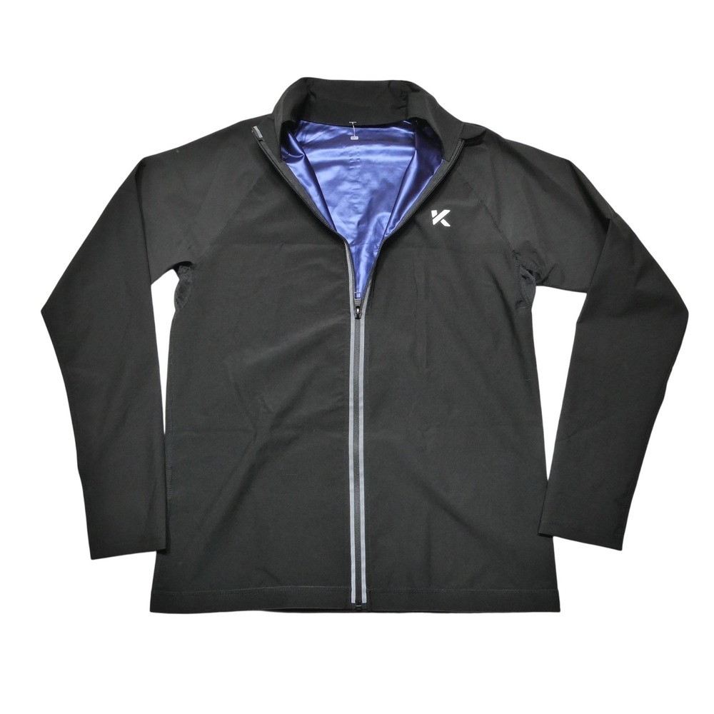 Kewlioo Sauna Jacket Mens Medium Black Full Zip Thermal Slim Fit Lined